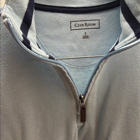 Club Room Men's Blue Zip Up Sweater - Picture 3 of 3